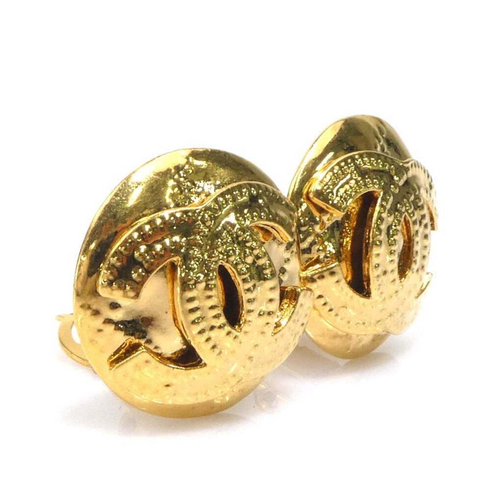 CHANEL Gold Logo Earrings - Picture 2 of 5